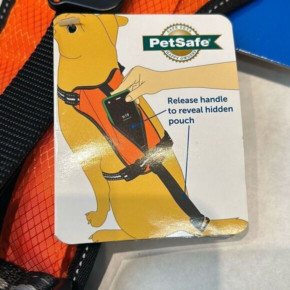 NEW PetSafe Walk Along Outdoor Harness Sz Small Orange Reflective 15-35 lbs - Picture 3 of 6